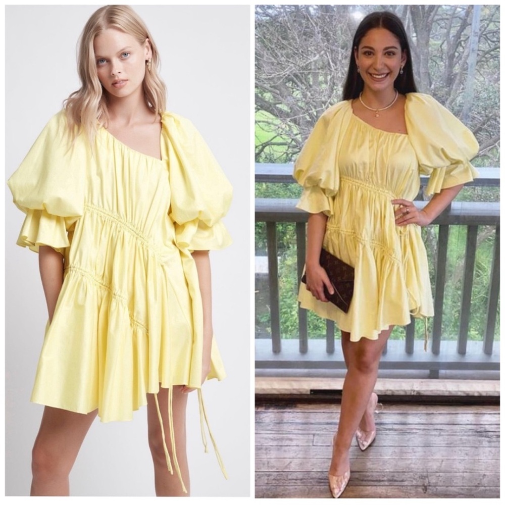 Aje Hushed Asymmetric Tie Mini Dress NWT Size 4 US / 8 AUS